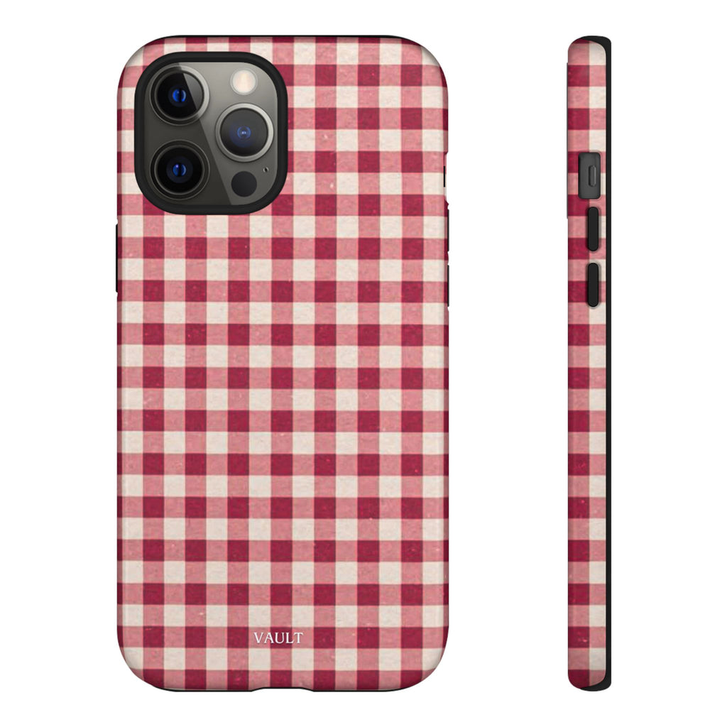 Gingham Phone Case — Red Plaid Tough Case