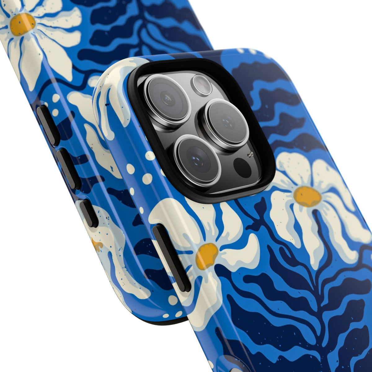 Blue Daisy Tough Phone Case — Floral Protective Phone Cover