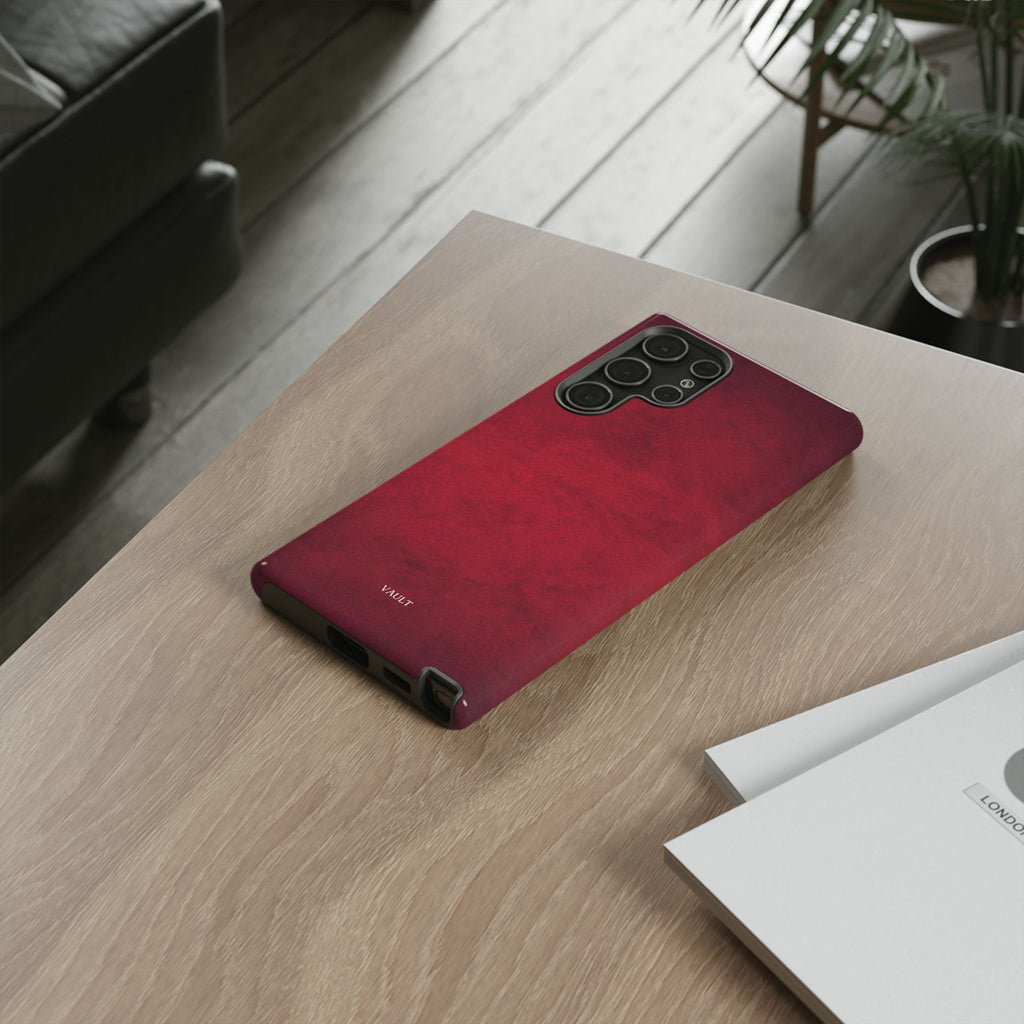Red Leather Texture Phone Case Impact-Resistant Case