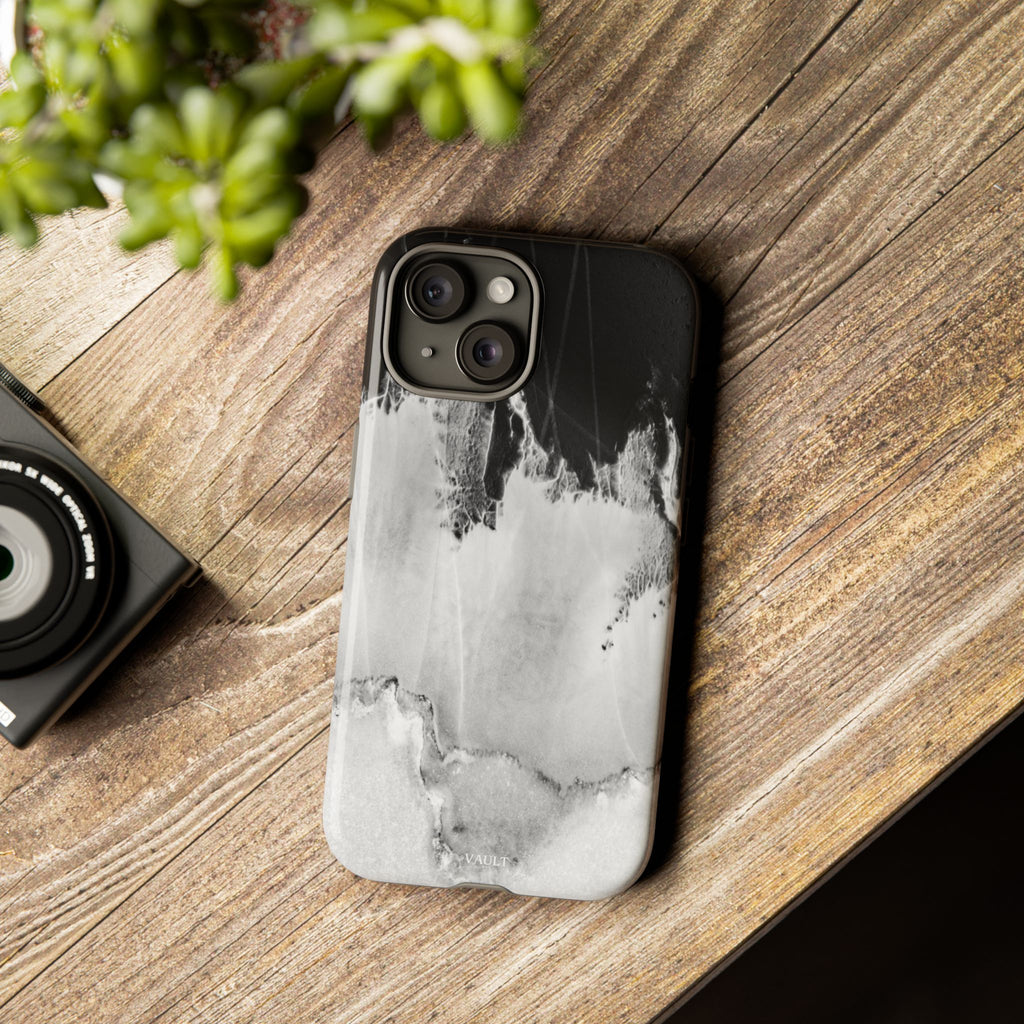 Marble Ink Tough Case — Black & White Abstract Phone Cover