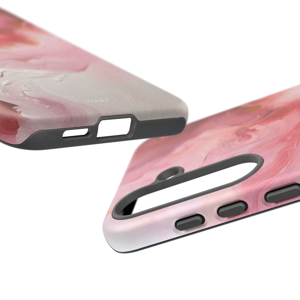 Pink Marble Tough Phone Case — Protective Artistic Phone Cover