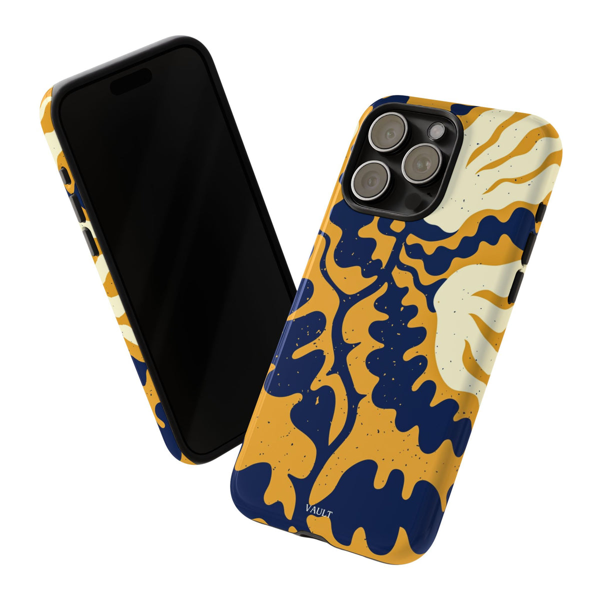 Bold Abstract Floral Phone Case (Navy & Mustard)