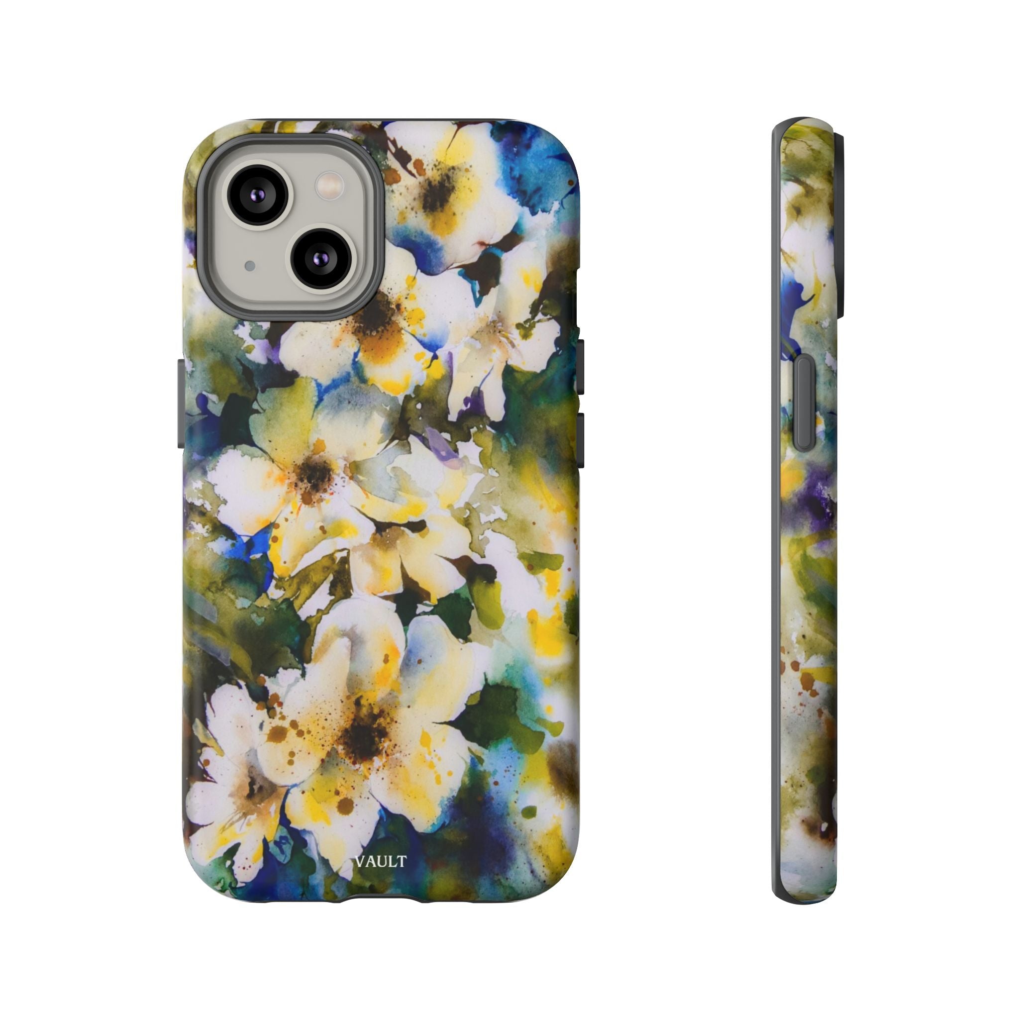 Floral Watercolor Tough Case – Yellow White Blossom Phone Cover