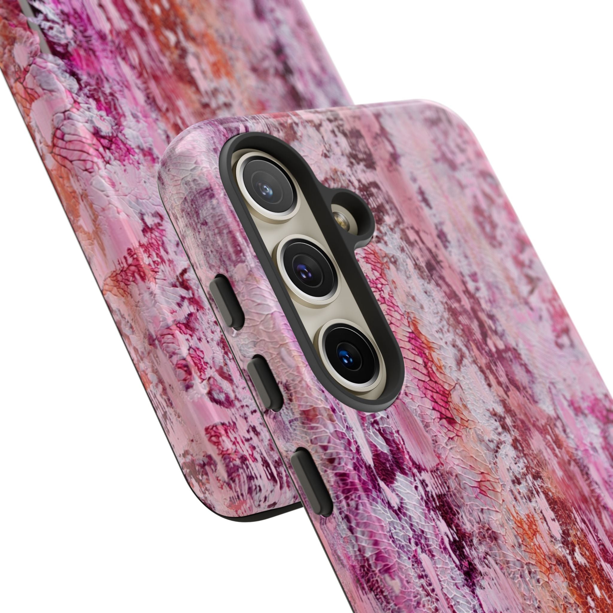 Pink Abstract Art Tough Phone Case — Protective Artistic Phone Cover