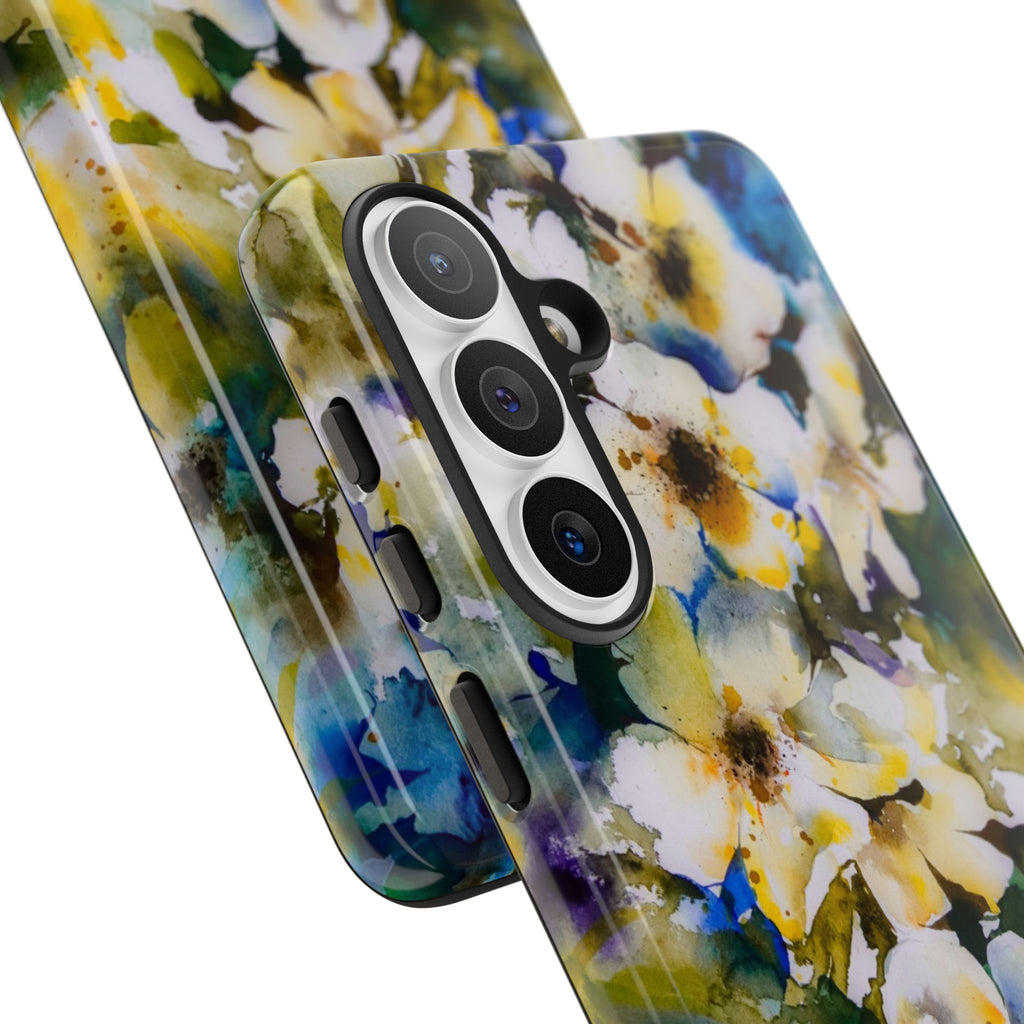 Floral Watercolor Tough Case – Yellow White Blossom Phone Cover