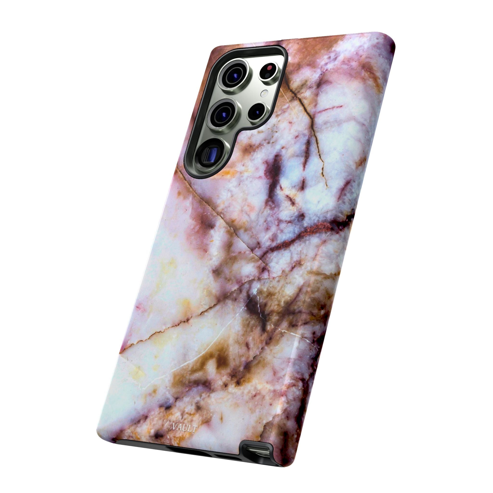 Marble Vein Tough Phone Case — Pink Quartz Protective Cover