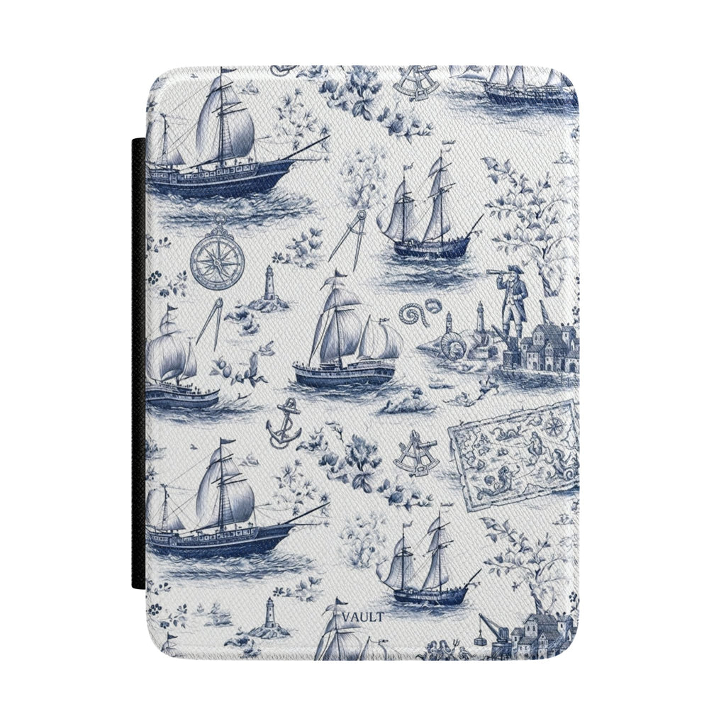 Nautical Toile Kindle Case – Vintage Sailboat eReader Cover