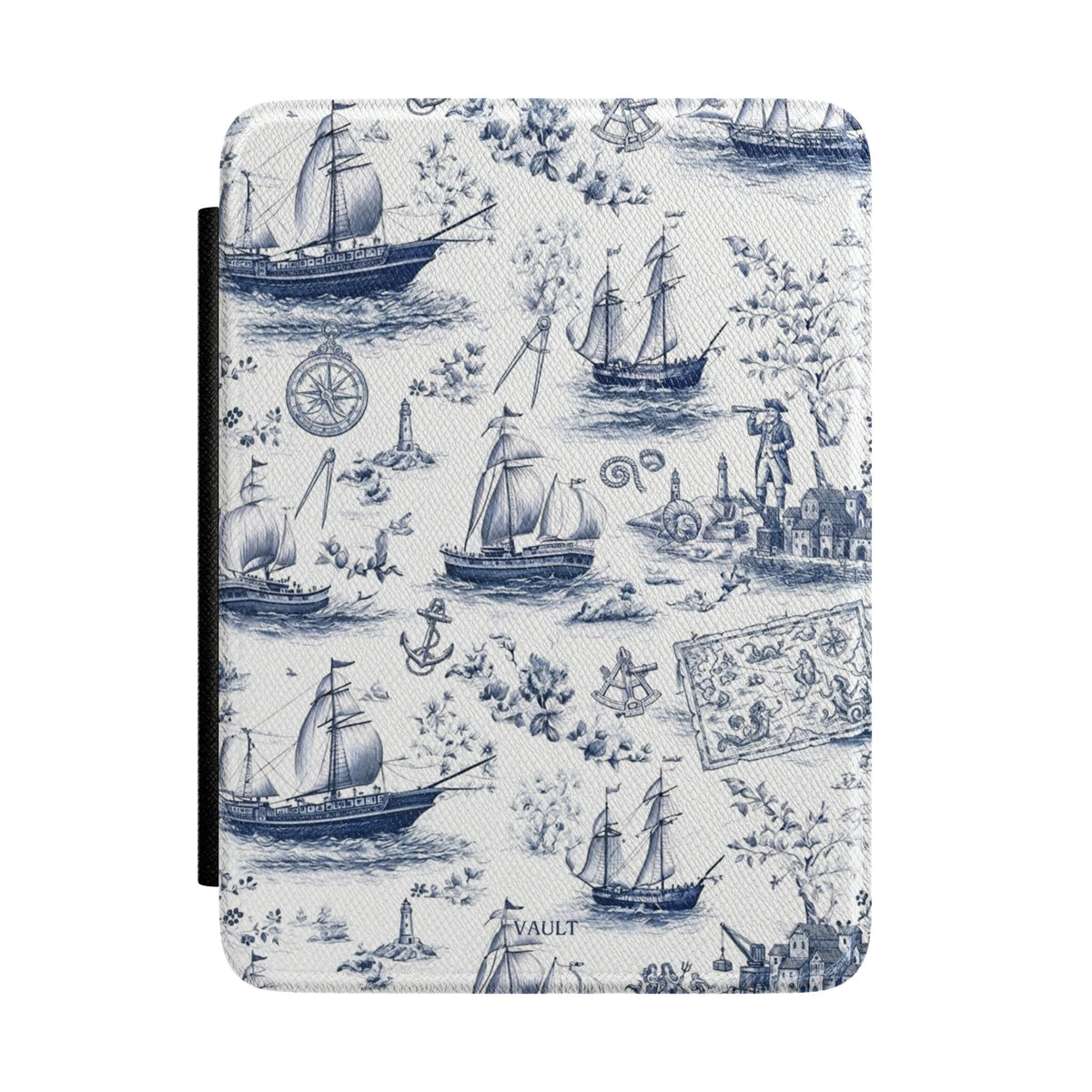 Nautical Toile Kindle Case – Vintage Sailboat eReader Cover
