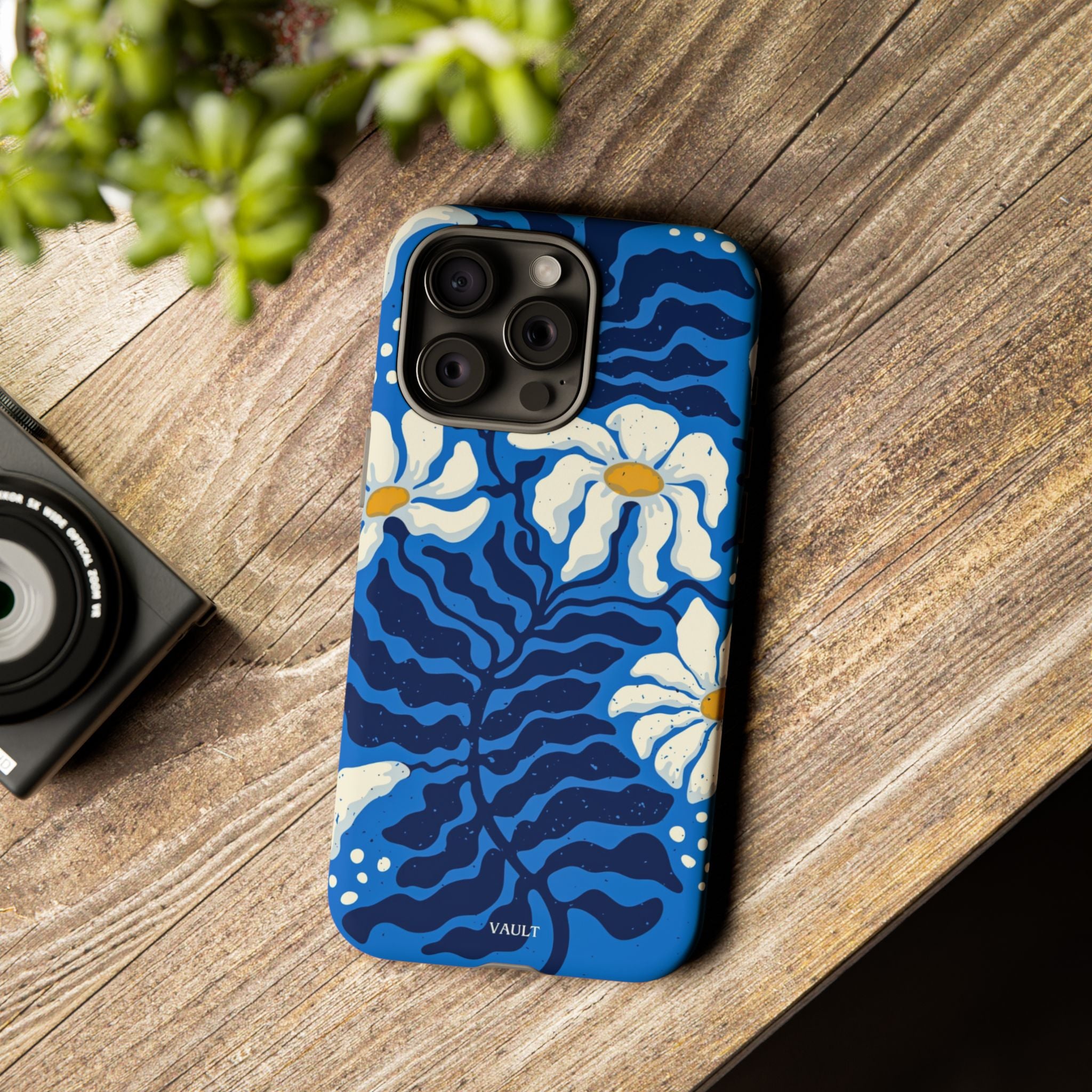 Blue Daisy Tough Phone Case — Floral Protective Phone Cover