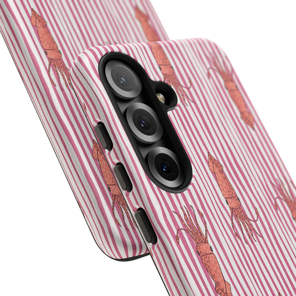Squid Stripe Phone Case — Pink Nautical Sea Creature Pattern