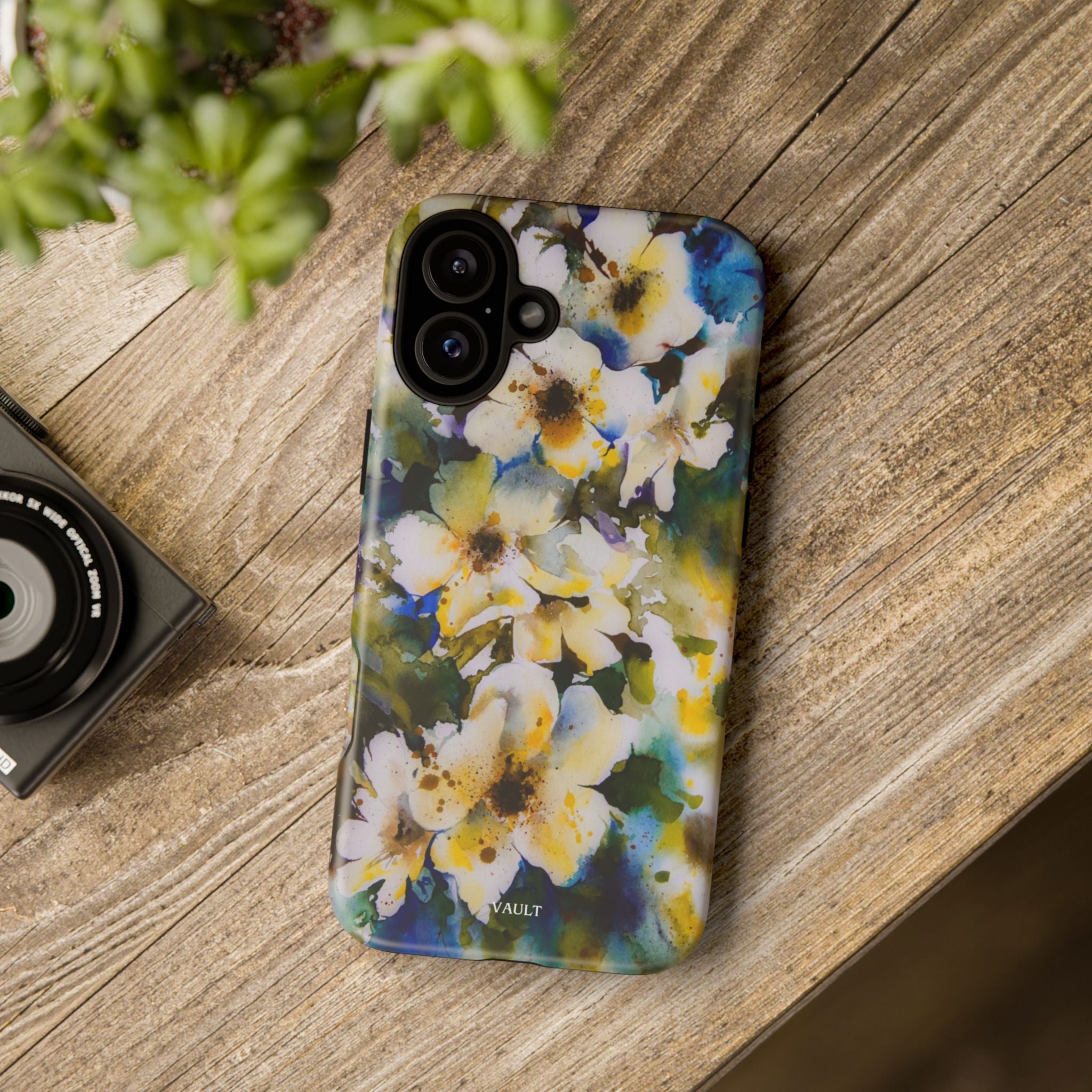 Floral Watercolor Tough Case – Yellow White Blossom Phone Cover