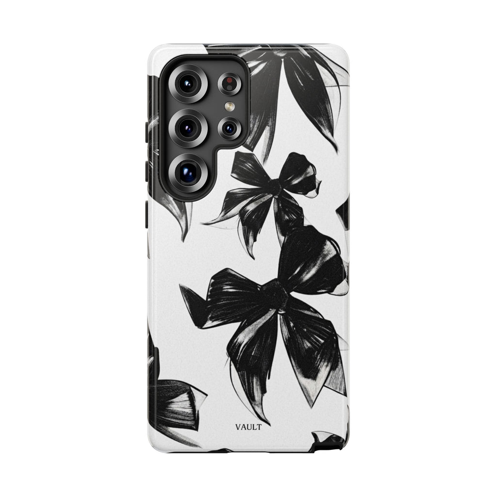 Floral Brushstroke Phone Case — Black & White Botanical Tough Case