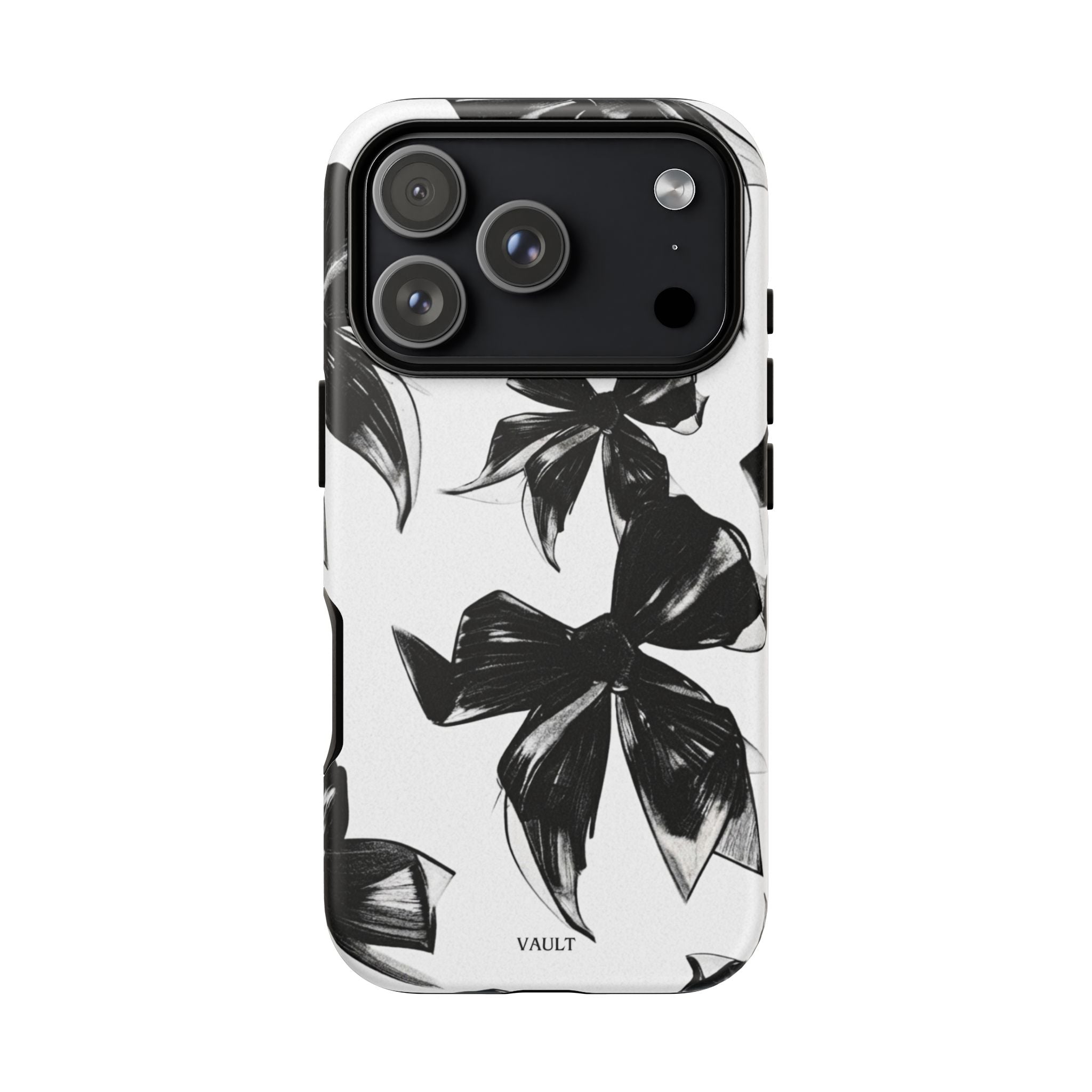 Floral Brushstroke Phone Case — Black & White Botanical Tough Case