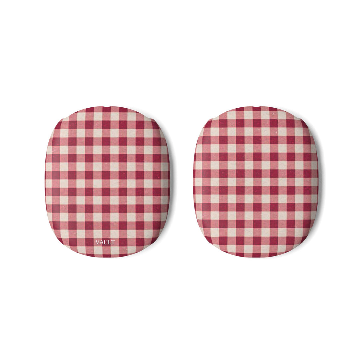 Plaid AirPod Max Ear Cup Covers — Red Gingham Protective Skins