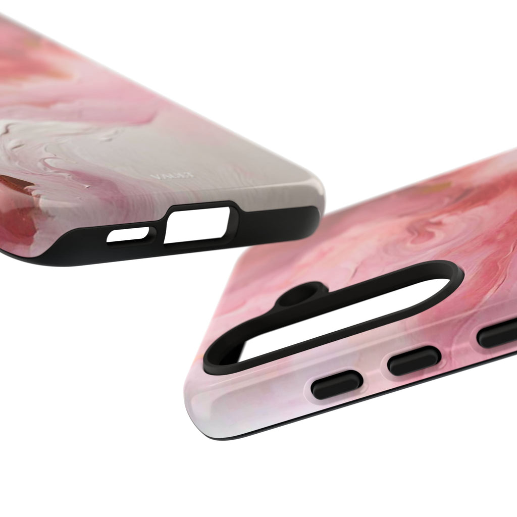 Pink Marble Tough Phone Case — Protective Artistic Phone Cover