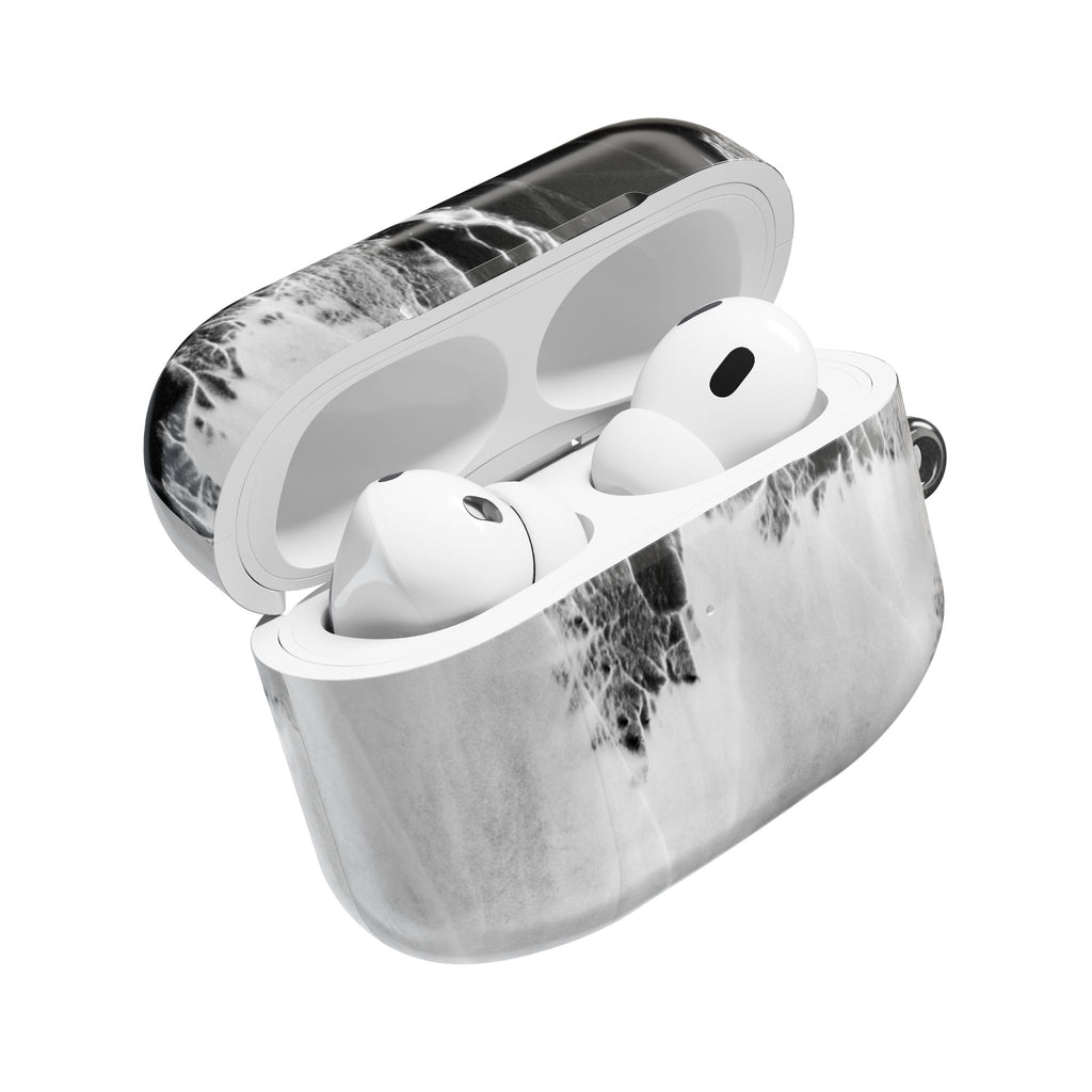 Marble Ink AirPod Case — Black & White Abstract Protective Cover