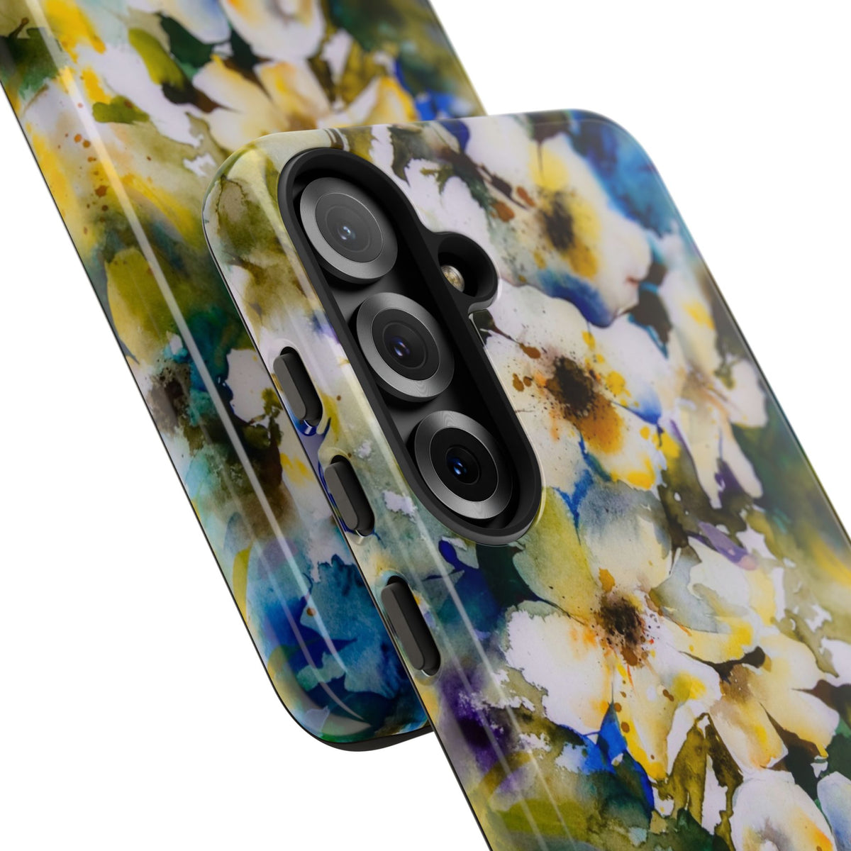 Floral Watercolor Tough Case – Yellow White Blossom Phone Cover