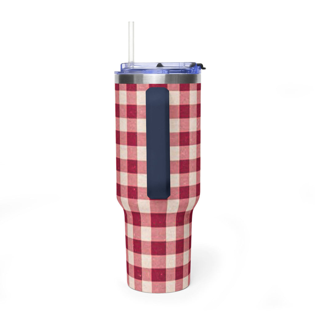 40oz Vacuum Tumbler — Red Buffalo Plaid Insulated Travel Mug