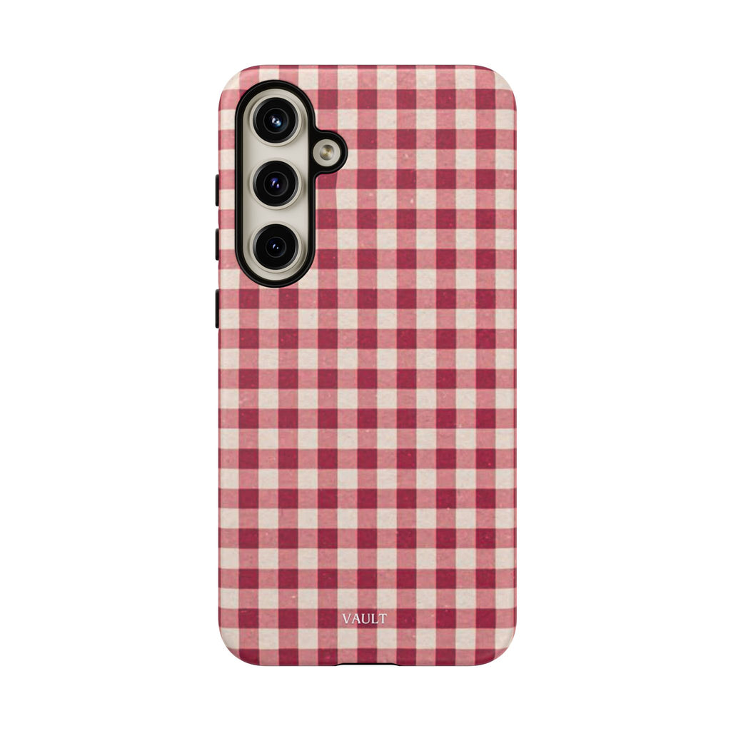 Gingham Phone Case — Red Plaid Tough Case