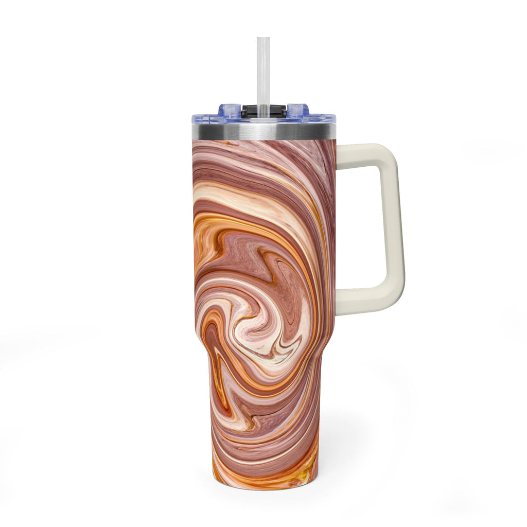 40oz Marble Swirl Thermal Tumbler - Insulated Travel Mug