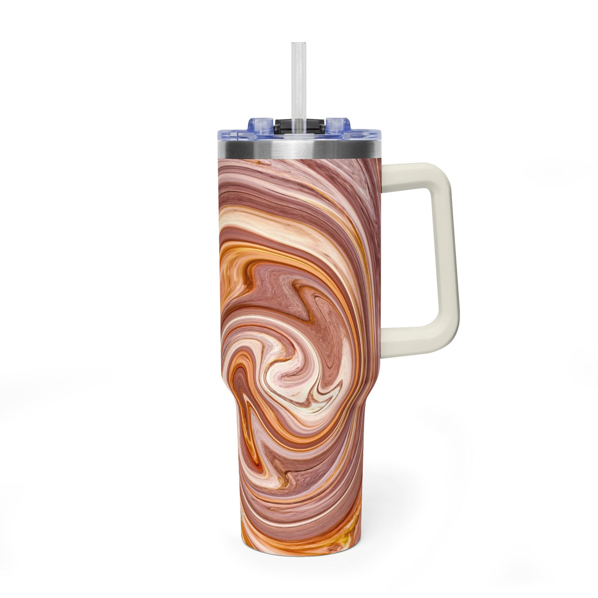 40oz Marble Swirl Thermal Tumbler - Insulated Travel Mug