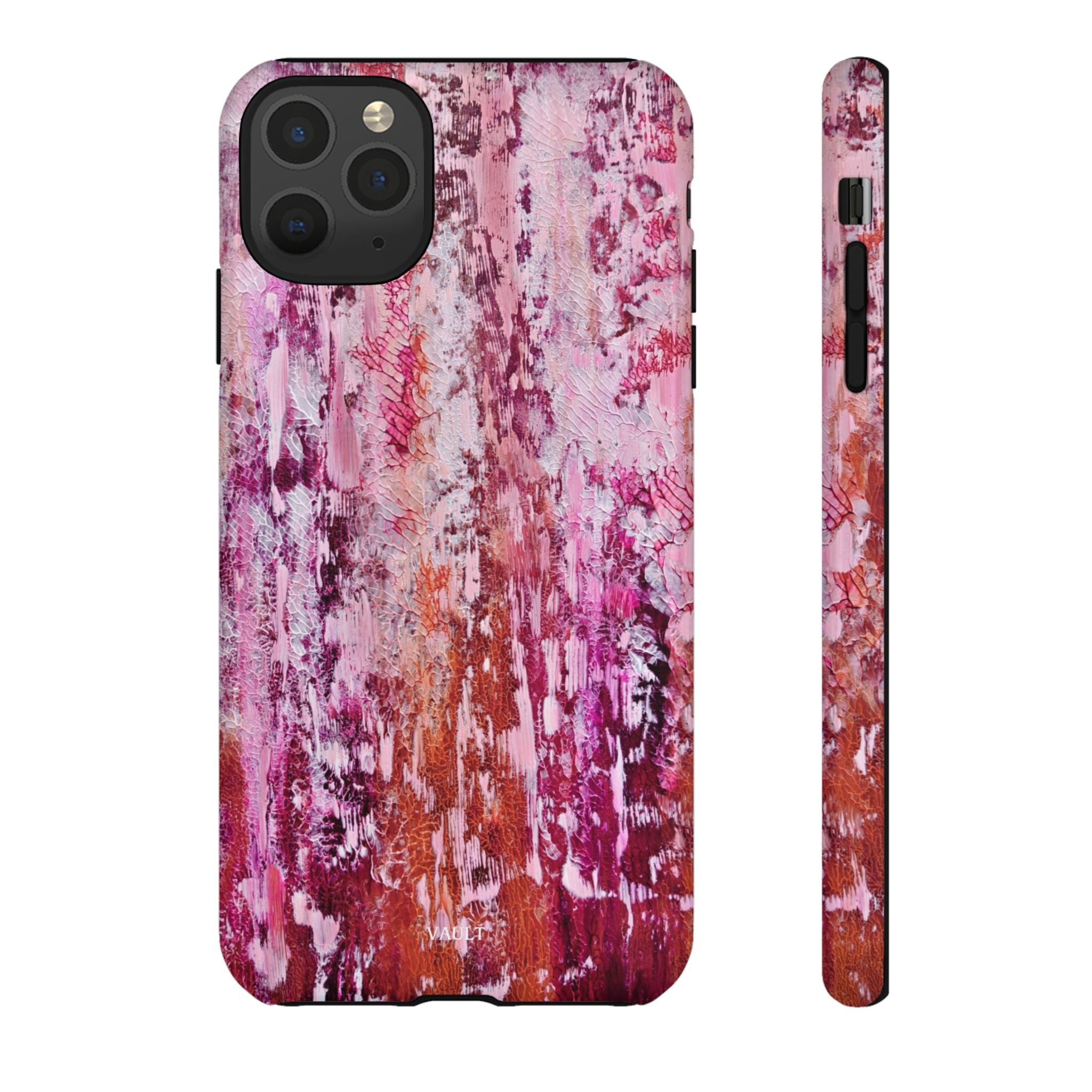Pink Abstract Art Tough Phone Case — Protective Artistic Phone Cover