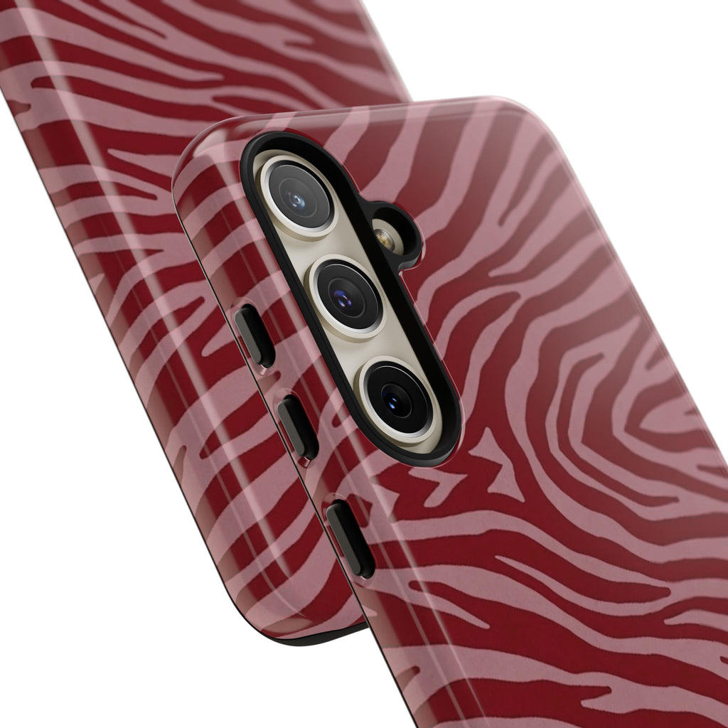 Red Zebra Print Tough Phone Case