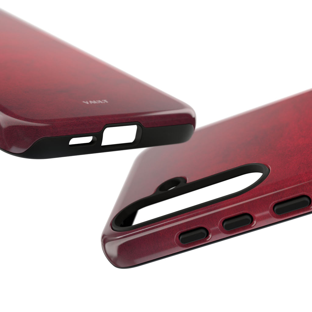Red Leather Texture Phone Case Impact-Resistant Case
