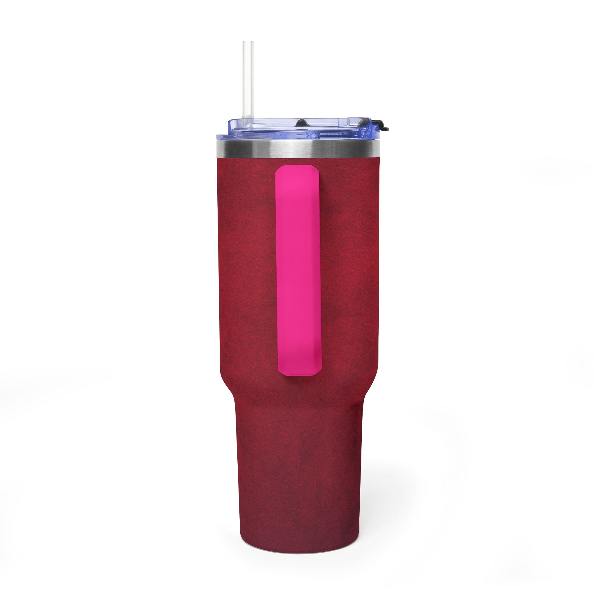 40oz Red Vacuum Tumbler – Insulated Travel Mug with Straw & Handle