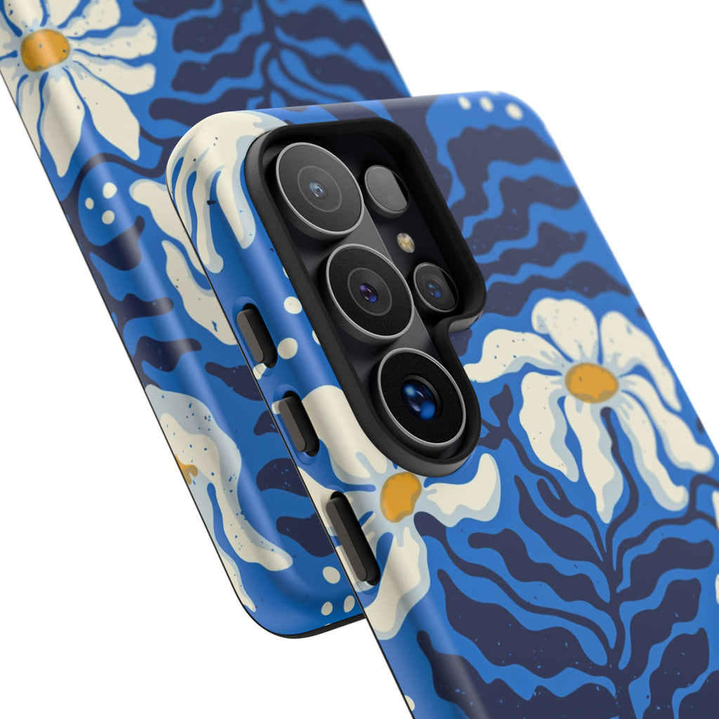 Blue Daisy Tough Phone Case — Floral Protective Phone Cover