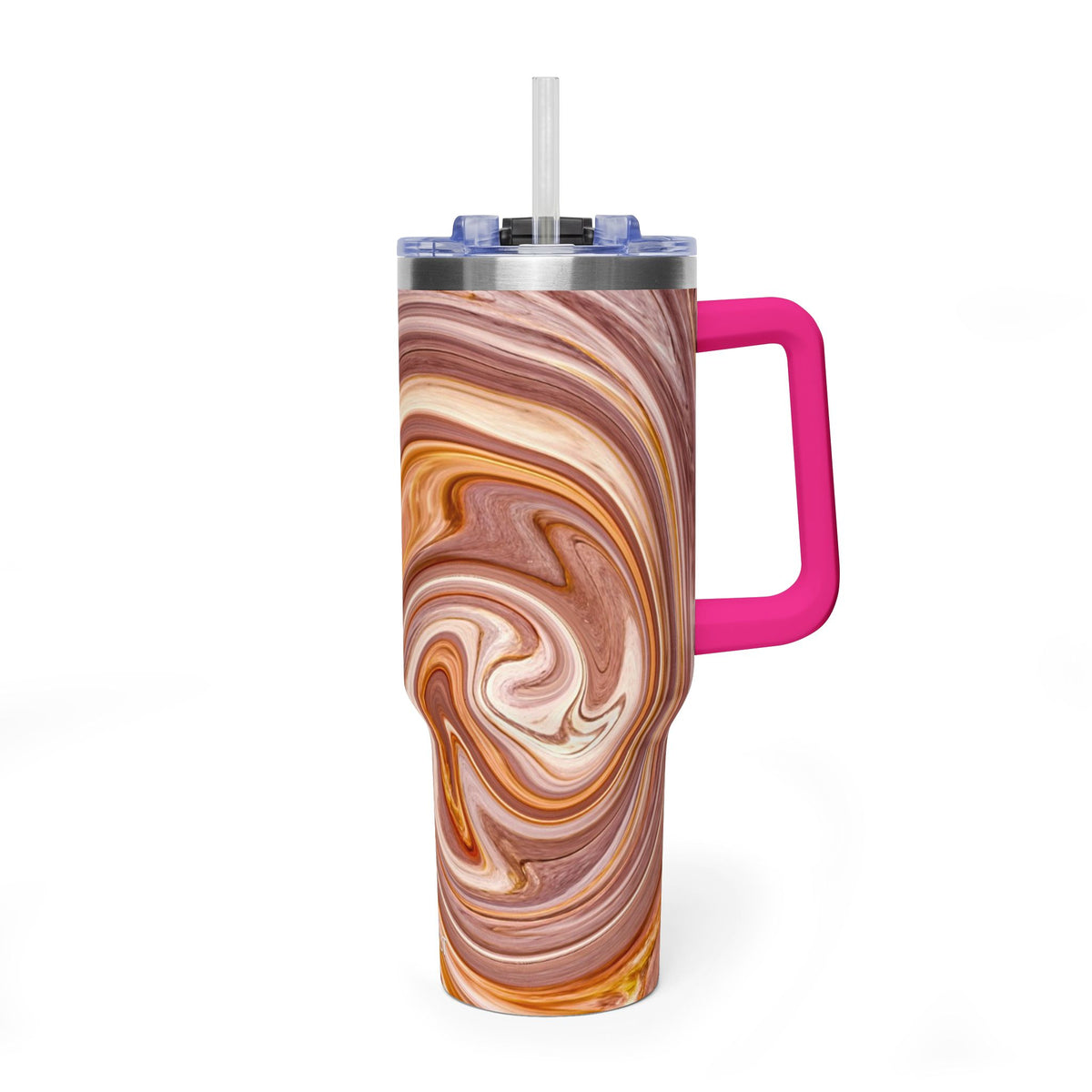 40oz Marble Swirl Thermal Tumbler - Insulated Travel Mug