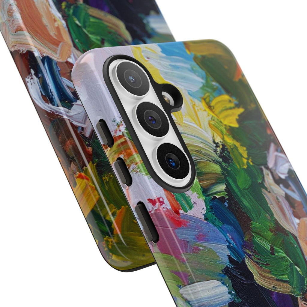 Abstract Paint Brushstroke Phone Case — Colorful Artistic Tough Case