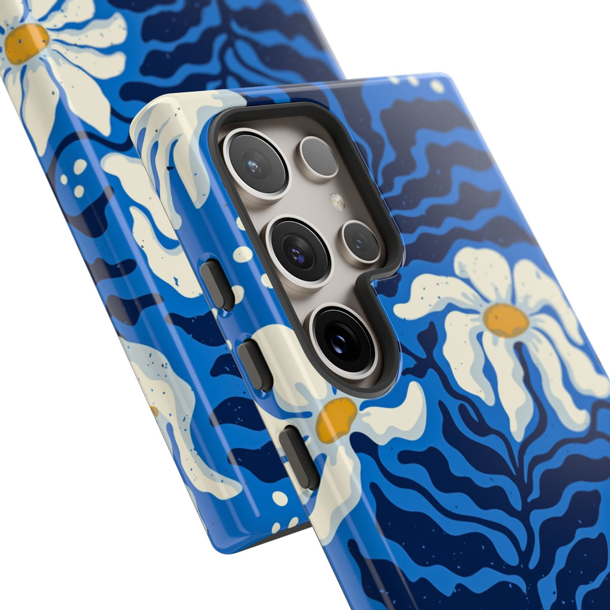 Blue Daisy Tough Phone Case — Floral Protective Phone Cover
