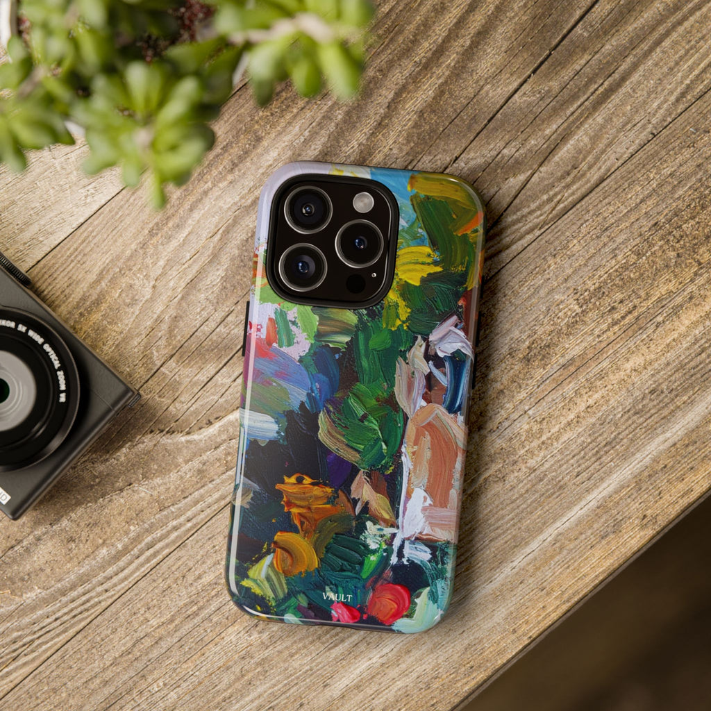 Abstract Paint Brushstroke Phone Case — Colorful Artistic Tough Case