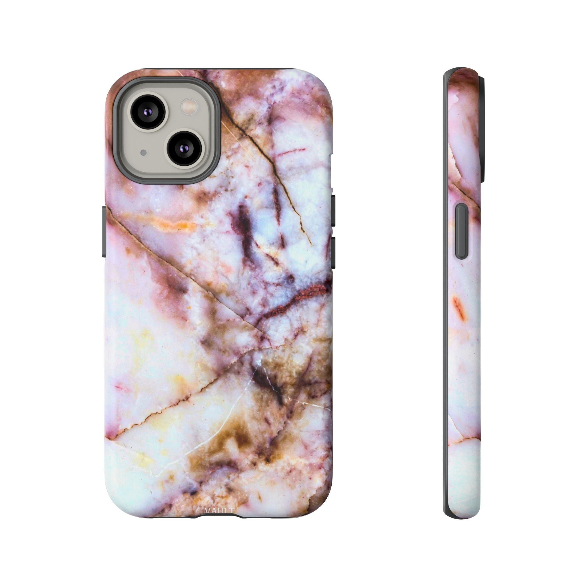 Marble Vein Tough Phone Case — Pink Quartz Protective Cover