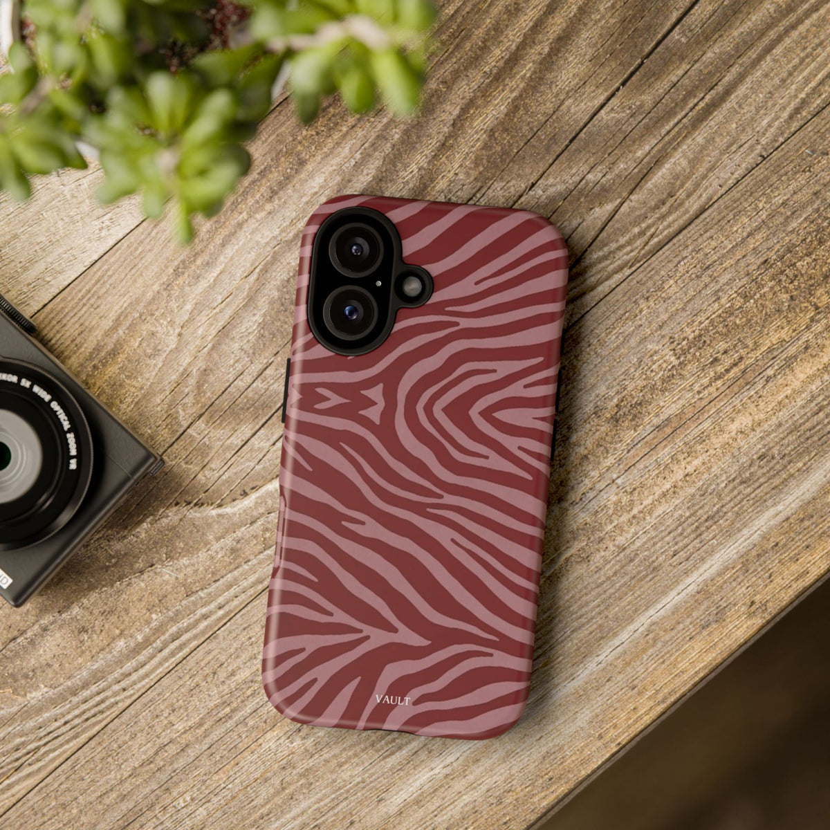 Red Zebra Print Tough Phone Case