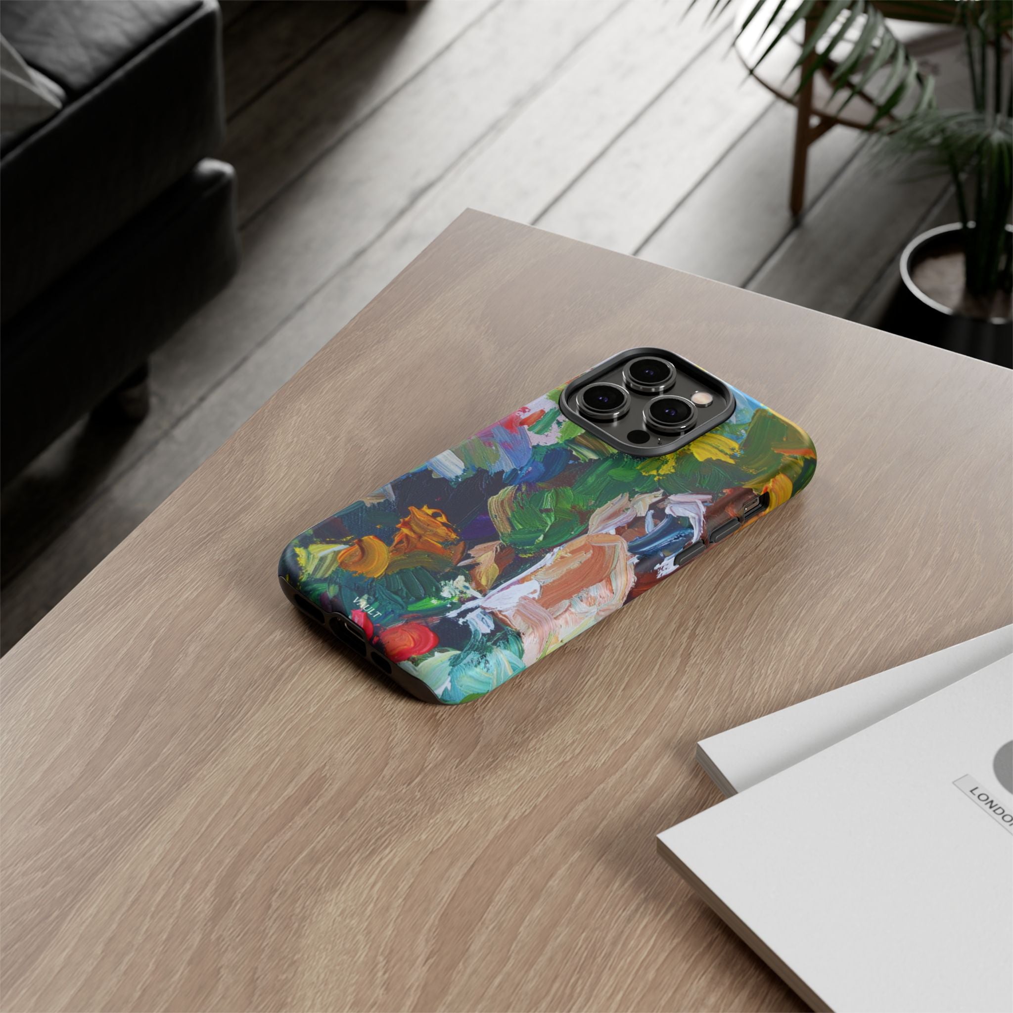 Abstract Paint Brushstroke Phone Case — Colorful Artistic Tough Case
