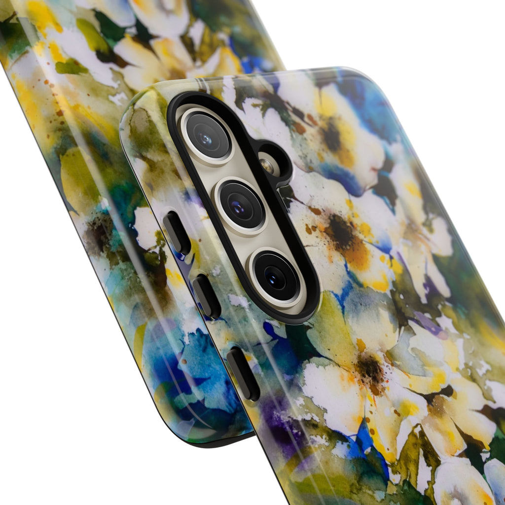 Floral Watercolor Tough Case – Yellow White Blossom Phone Cover