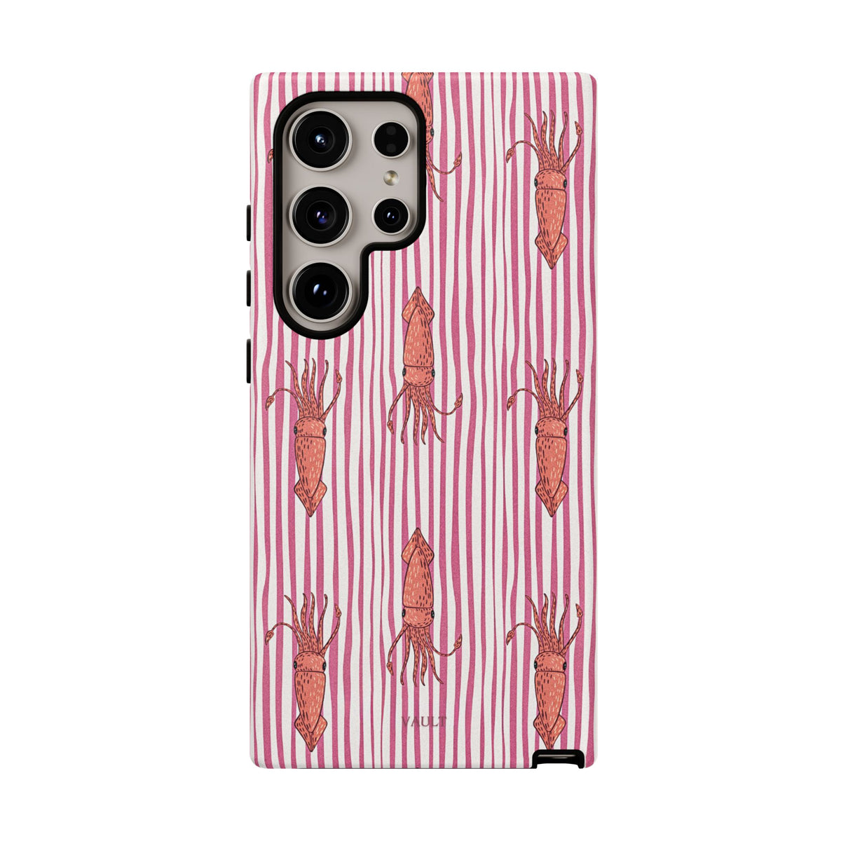 Squid Stripe Phone Case — Pink Nautical Sea Creature Pattern