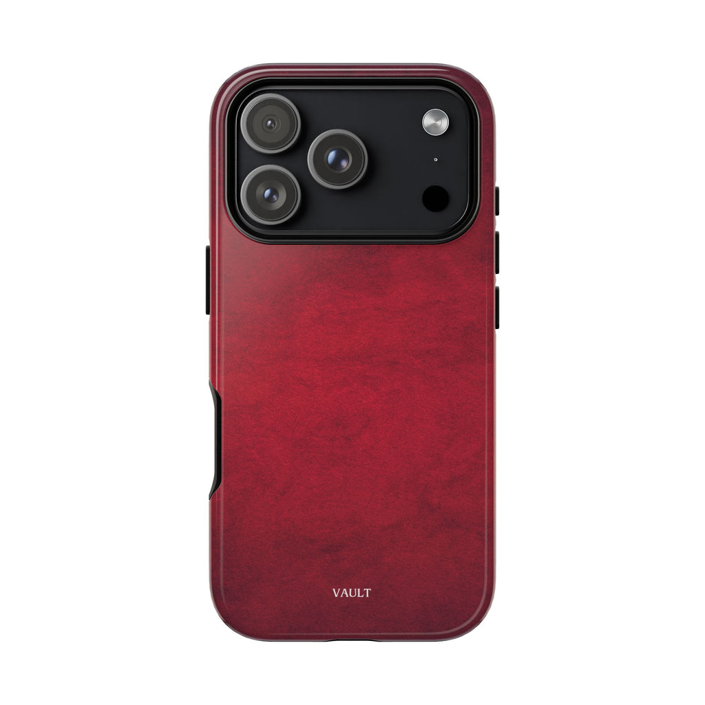 Red Leather Texture Phone Case Impact-Resistant Case