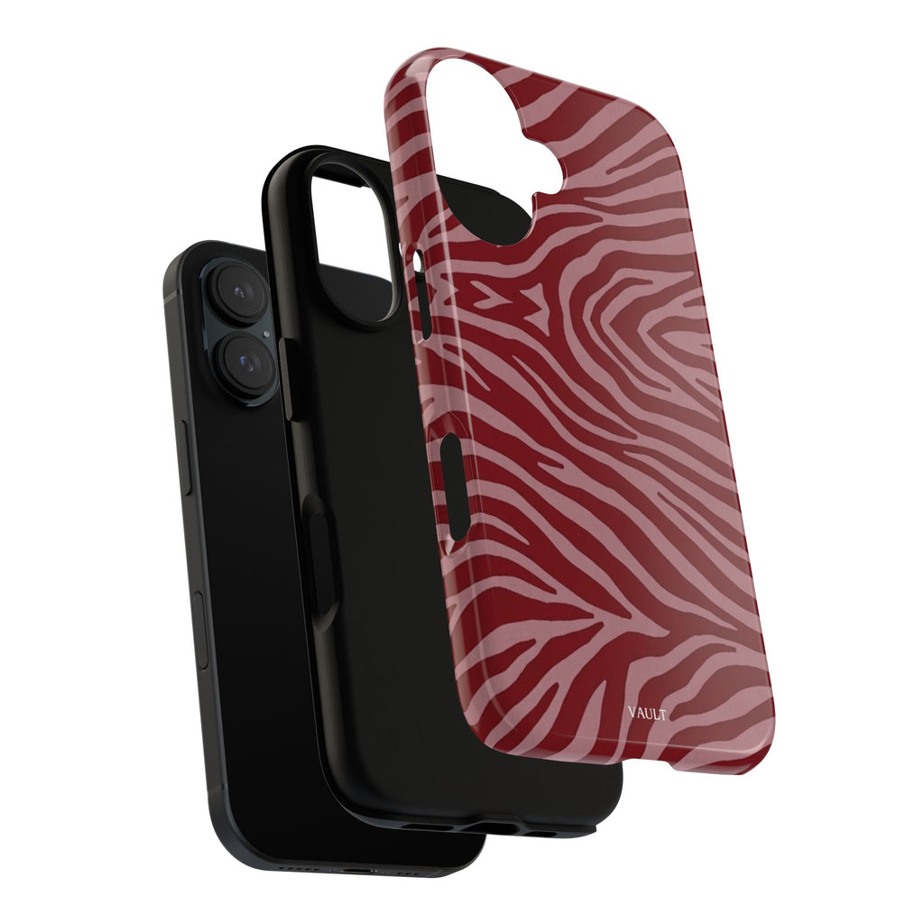 Red Zebra Print Tough Phone Case