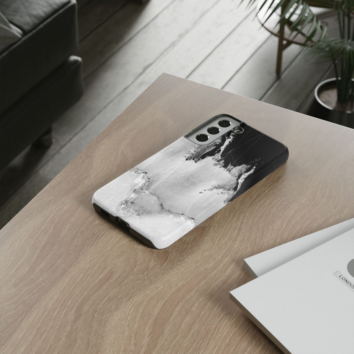 Marble Ink Tough Case — Black & White Abstract Phone Cover