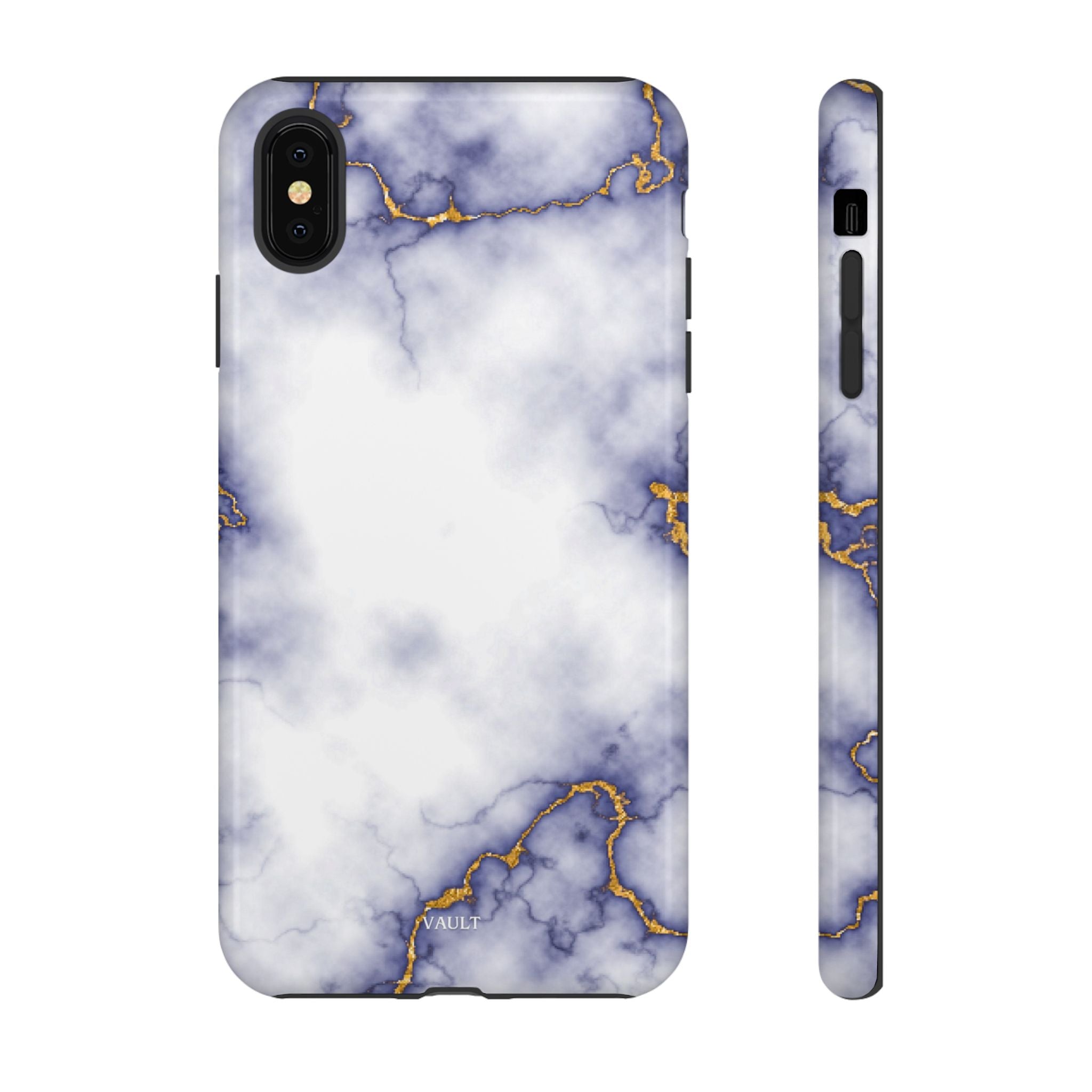 Purple Marble Tough Phone Case with Gold Veins