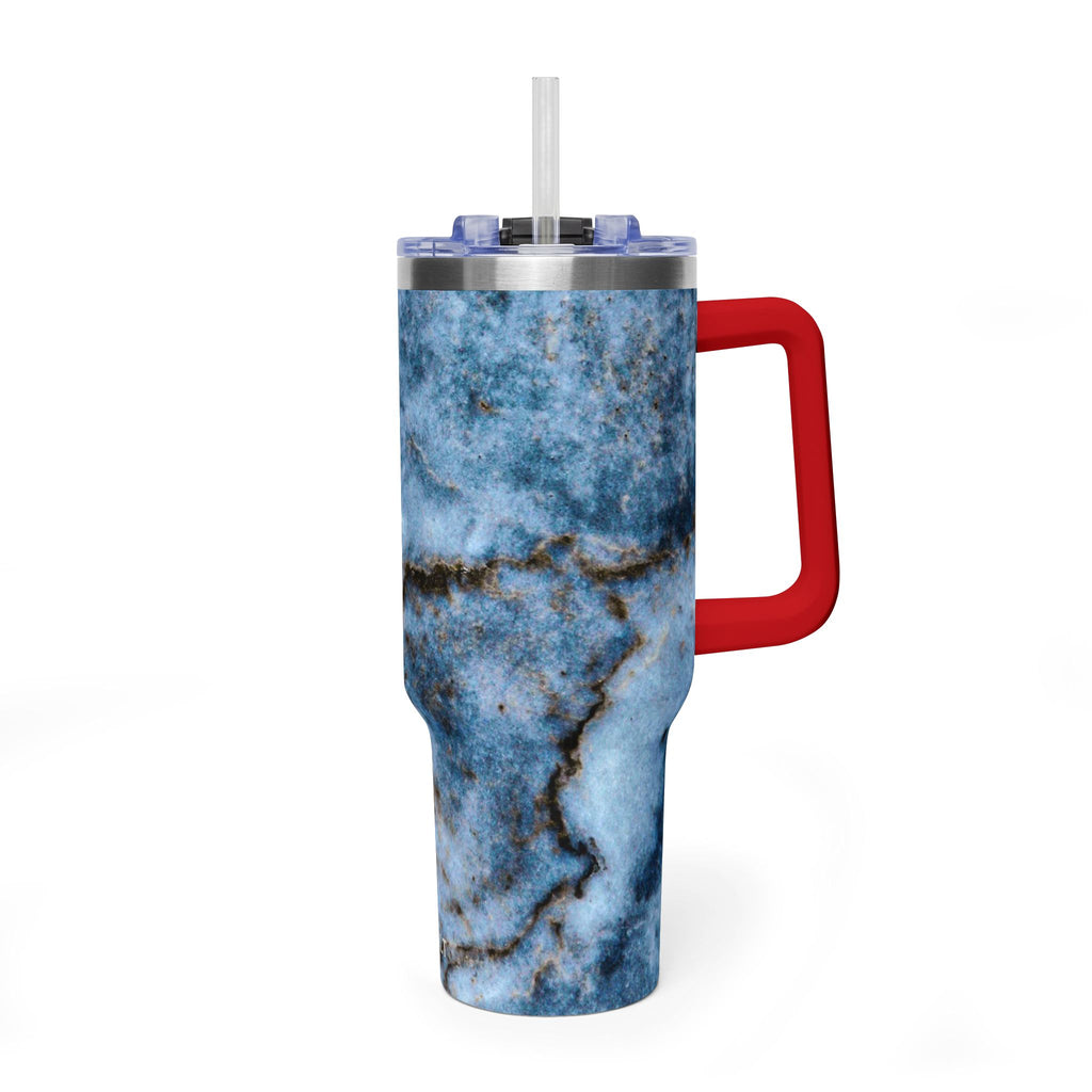40oz Blue Marble Vacuum Tumbler