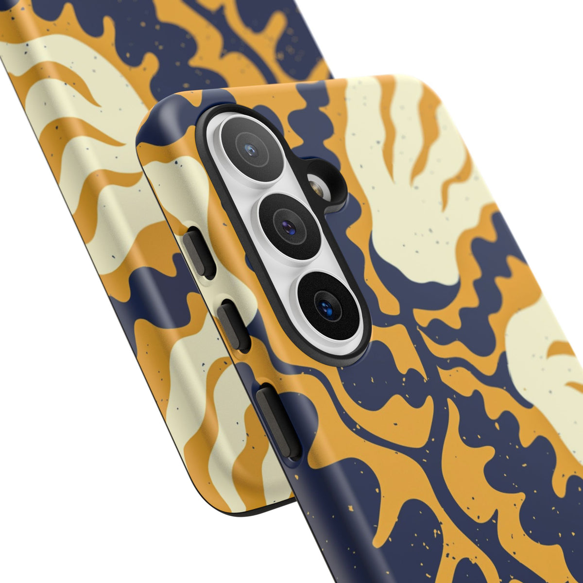 Bold Abstract Floral Phone Case (Navy & Mustard)