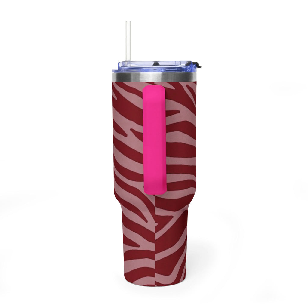 40oz Red Zebra Print Tumbler - Vacuum Insulated Travel Cup