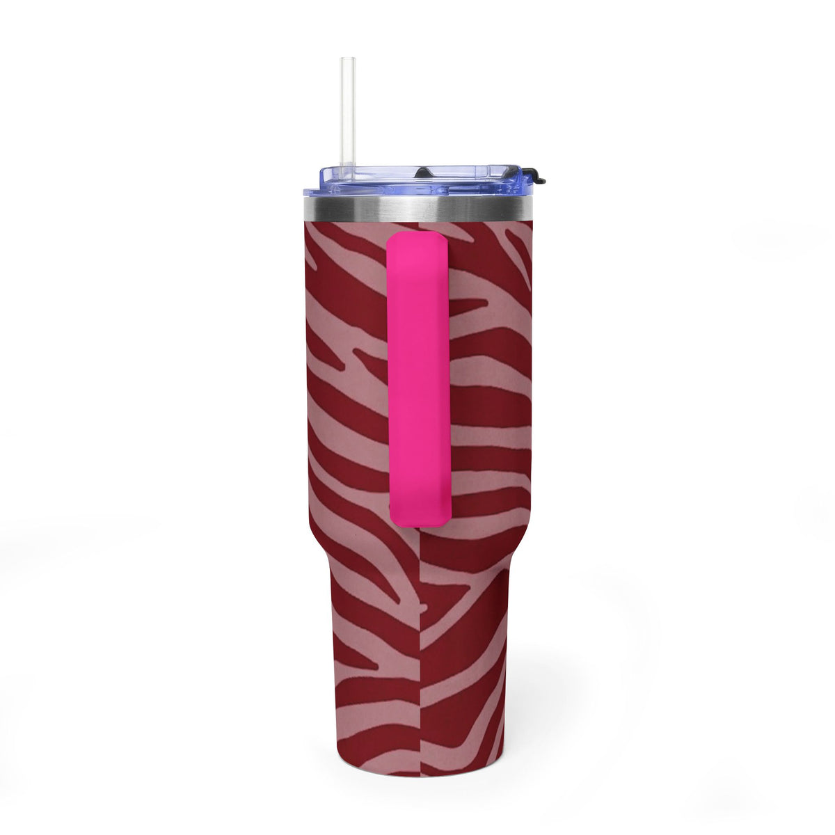 40oz Red Zebra Print Tumbler - Vacuum Insulated Travel Cup