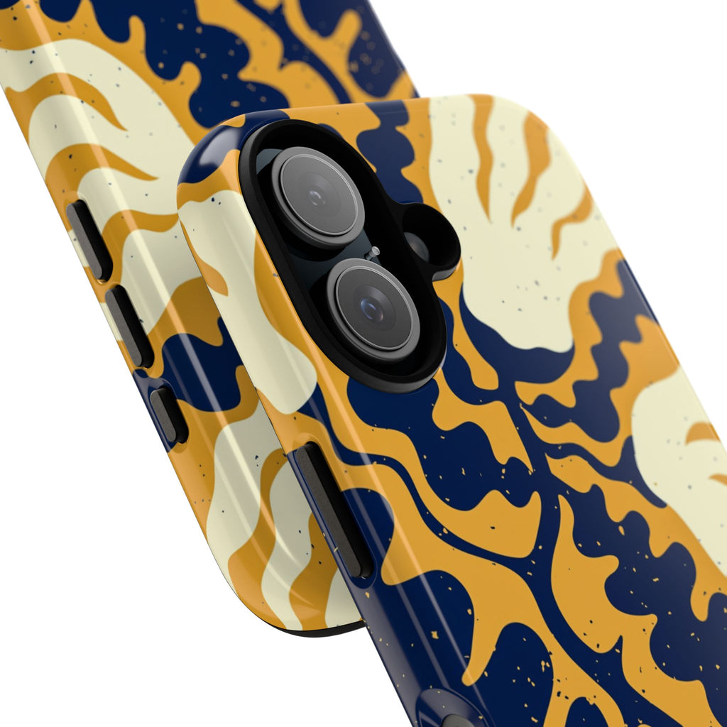 Bold Abstract Floral Phone Case (Navy & Mustard)