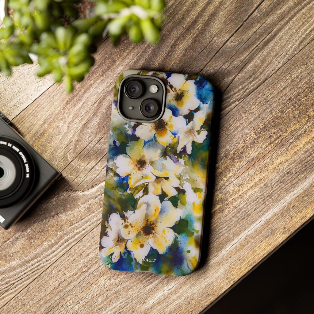 Floral Watercolor Tough Case – Yellow White Blossom Phone Cover