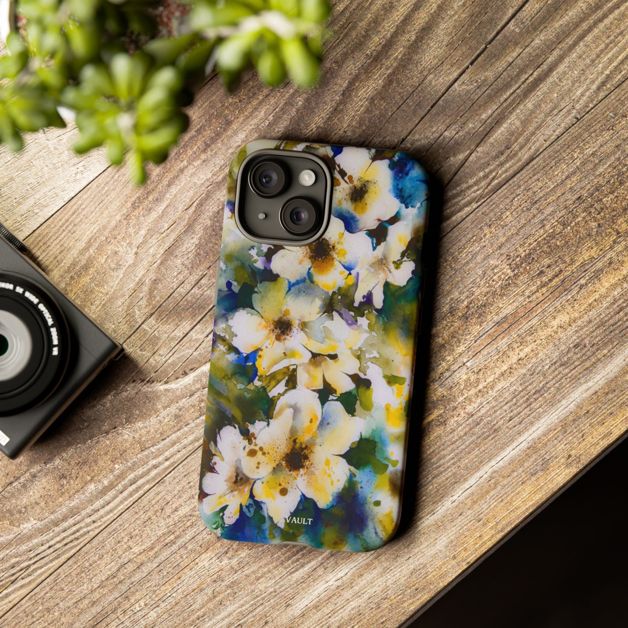 Floral Watercolor Tough Case – Yellow White Blossom Phone Cover